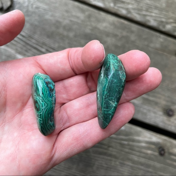 Malachite Chrysocolla 2 Piece Set - Picture 4 of 11